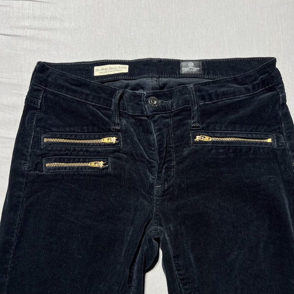 AG Adriano Goldschmied The Moto Stevie Ankle Pants Womens 26R Black Corduroy USA - Picture 4 of 15